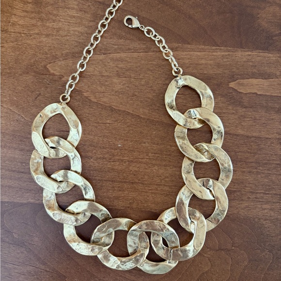 cult gaia Hammered Gold Link Collar Necklace - Picture 2 of 7